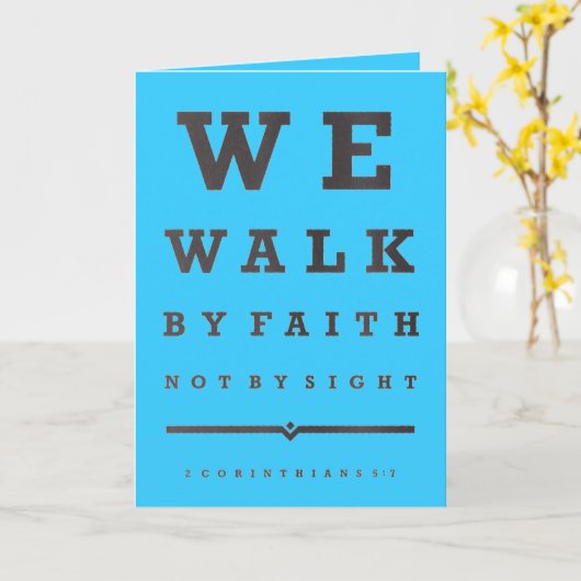 Nous Marchons Par Foi Carte Écriture Citation (Fleur jaune)
