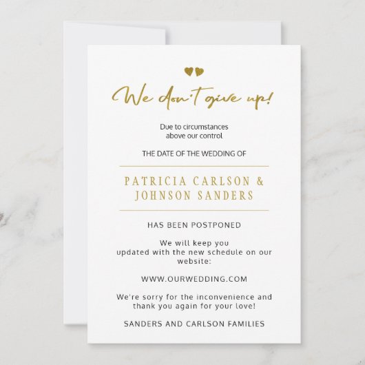 Nous n'abandonnons pas le faire-part mariage repor (Devant)