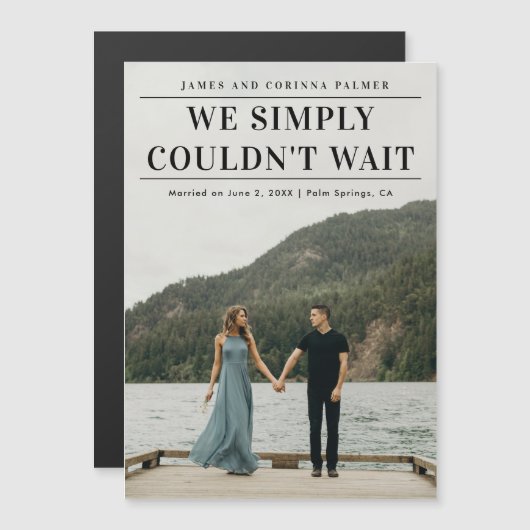 Nous N'Avons Pas Pu Attendre Le Faire-part Mariage (Devant / Derrière)