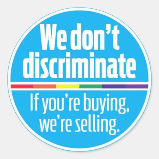 Nous ne discriminons pas les autocollants (Devant)