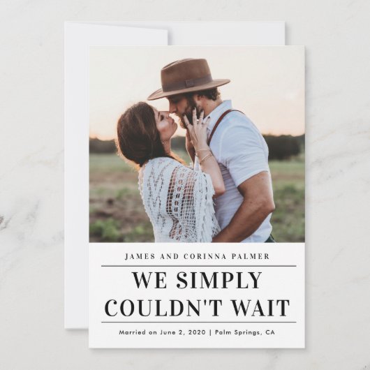 Nous ne pouvions pas attendre le faire-part mariag (Devant)