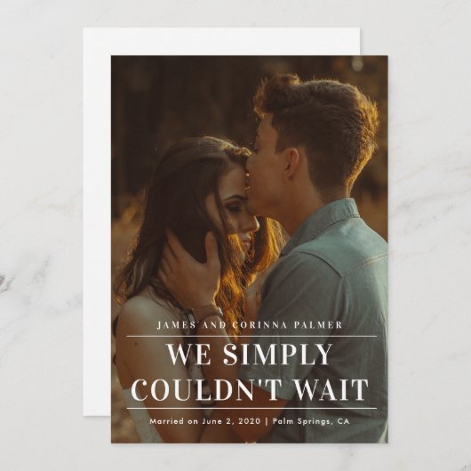 Nous ne pouvions pas attendre le faire-part mariag (Devant / Derrière)