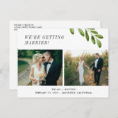 Nous nous marions Enregistrer la carte postale Dat (Devant / Derrière)