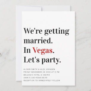 Nous nous marions Invitation de mariage à Vegas