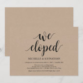 Nous nous sommes enfuis, Invitations de réception  (Devant / Derrière)