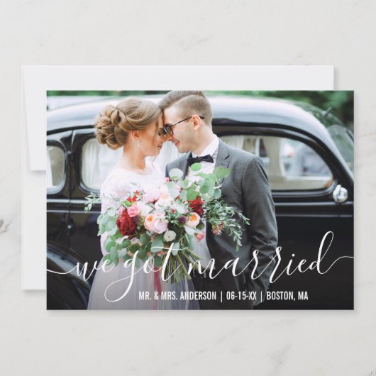 Nous Nous Sommes Mariés Faire-part Script Carte ph (Devant)