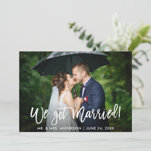 Nous Nous Sommes Mariés Invitation De Script De Cé (Debout devant)