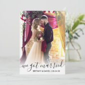 Nous Nous Sommes Mariés Moderne Carte photo (Debout devant)