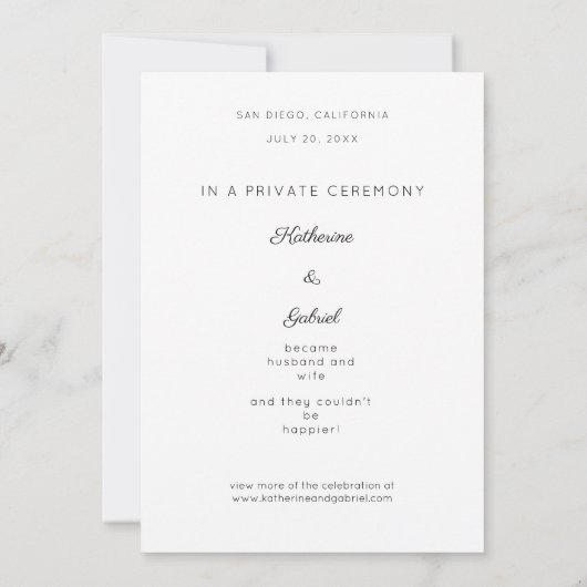 Nous Nous Sommes Mariés Photo Faire-part (Dos)