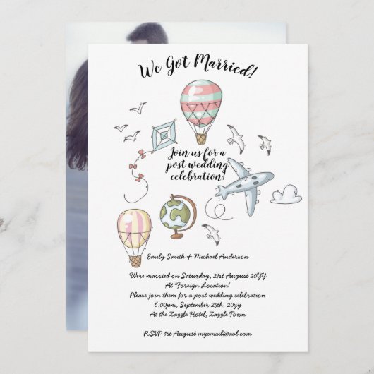 Nous Nous Sommes Mariés - PHOTO Mariage Invitation (Devant / Derrière)