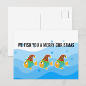 NOUS PÊCHONS VOUS ÊTES JOLIE CARTE DE VACANCES DE (Devant / Derrière)