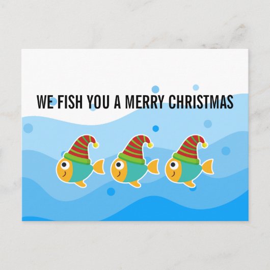 NOUS PÊCHONS VOUS ÊTES JOLIE CARTE DE VACANCES DE (Devant)