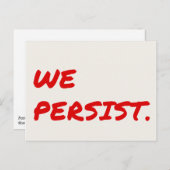 Nous Persistons Red Marker Carte Postale (Devant / Derrière)