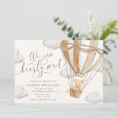 Nous Pouvons Attendre Tan Baby shower Invitation (Debout devant)