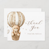 Nous Pouvons Attendre Teddy Bear Merci Carte Note (Devant / Derrière)