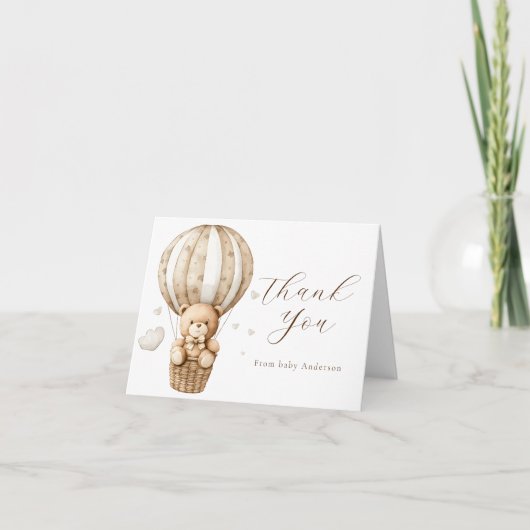 Nous Pouvons Attendre Teddy Bear Merci Carte Note (Devant)