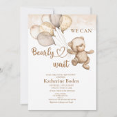 Nous pouvons attendre une invitation baby shower (Devant)