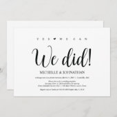 Nous pouvons faire Mariage Elopement Invitations d (Devant / Derrière)