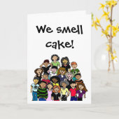 "Nous sentons le gâteau !" carte d'anniversaire (Fleur jaune)