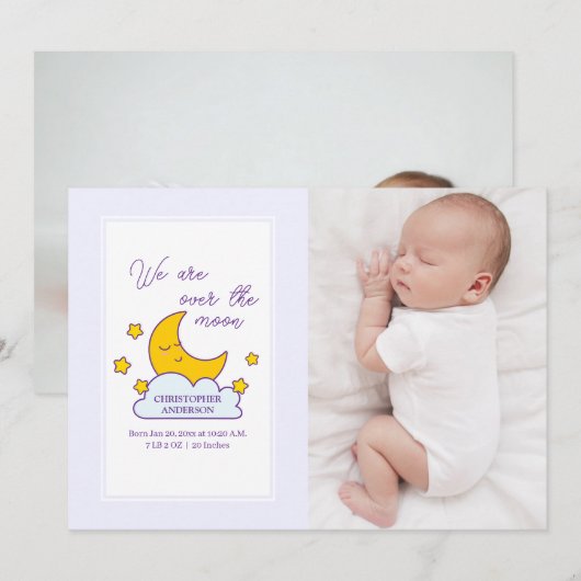 Nous Sommes Au-Dessus De La Lune 2 Faire-part de n (Devant / Derrière)