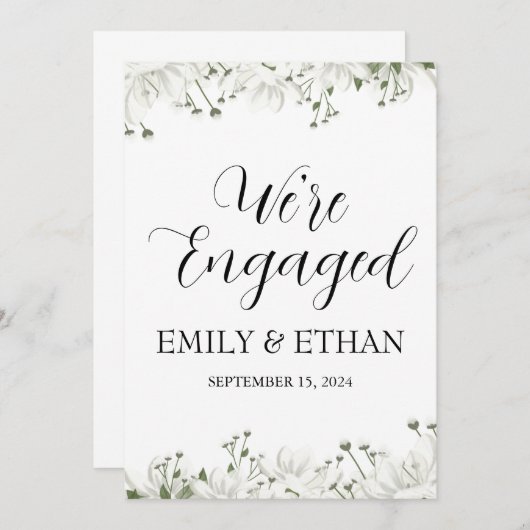 Nous sommes des cartes faire-part fiançailles fian (Devant / Derrière)