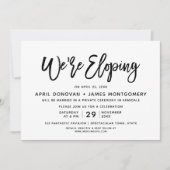 Nous sommes Eloping Brush Typography Faire-part de (Devant)