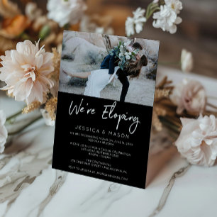 Nous sommes Eloping Faire-part Invitation manuscri