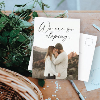 Nous sommes Eloping Mariage Mise à jour Faire-part