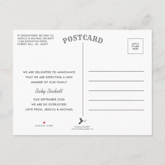 Nous sommes enceintes | Faire-part de grossesse (Dos)