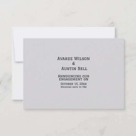 Nous sommes engagés Faire-part Fiançailles (Dos)