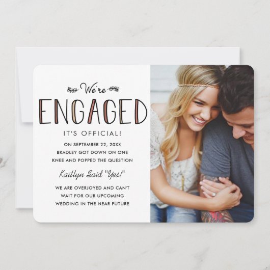 Nous sommes engagés | FAIRE-PART FIANÇAILLES (Devant)