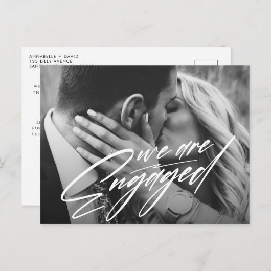 Nous Sommes Engagés | Faire-part Fiançailles photo (Devant / Derrière)