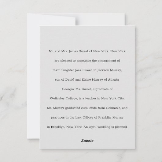 Nous sommes engagés Faire-part Personnaliser (Dos)