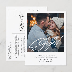 Nous Sommes Engagés Faire-part Photo Moderne Carte