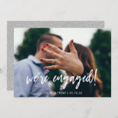 Nous sommes engagés Fiançailles Faire-part Card (Devant / Derrière)