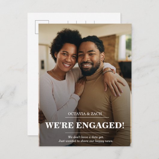 Nous sommes engagés Photo Faire-part carte postale (Devant / Derrière)