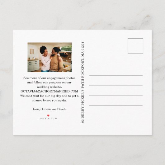 Nous sommes engagés Photo Faire-part carte postale (Dos)