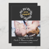 NOUS SOMMES ENGAGÉS Rustic Wreath Mariage Carte ph (Devant / Derrière)