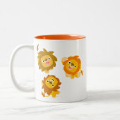"Nous sommes ici ! !" Cute caricature Lions Mug (Gauche)