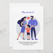 Nous Sommes Maintenant Trois Faire-part D'Adoption (Devant / Derrière)