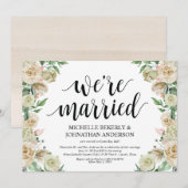 Nous sommes mariés Carte d'invitation pour la réce (Devant / Derrière)