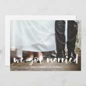 Nous sommes mariés carte photo de script moderne (Devant / Derrière)