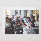 Nous sommes mariés Cute script mariage carte photo (Devant)