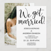 Nous sommes mariés Invitation pour la réception ph (Devant / Derrière)
