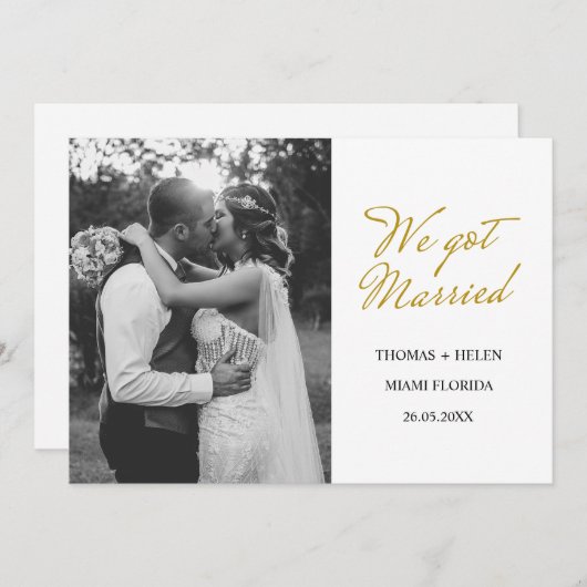 Nous sommes mariés mariage faire-part (Devant / Derrière)