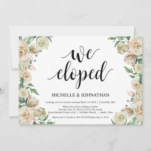 Nous sommes partis en cachette, Carte d'invitation (Devant)