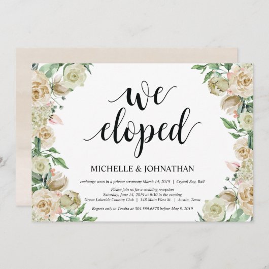 Nous sommes partis en cachette, Carte d'invitation (Devant / Derrière)