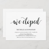 Nous sommes partis en cachette, Faire-part de réce (Devant / Derrière)