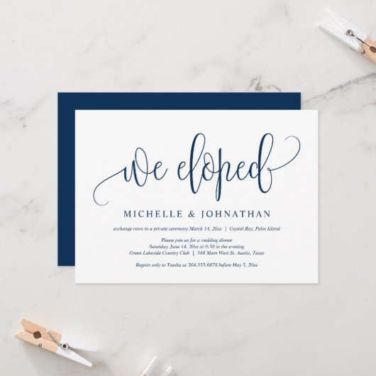 Nous sommes partis en voyage de noces, Invitation (Devant/Arrière en situation)