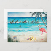 Nous sommes partis sur la plage de Faire-part de d (Devant / Derrière)